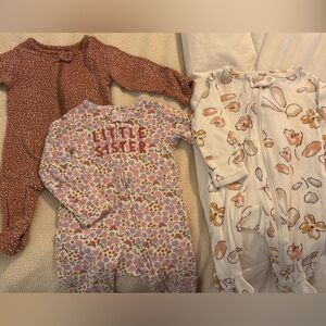 3 month baby girl sleepers